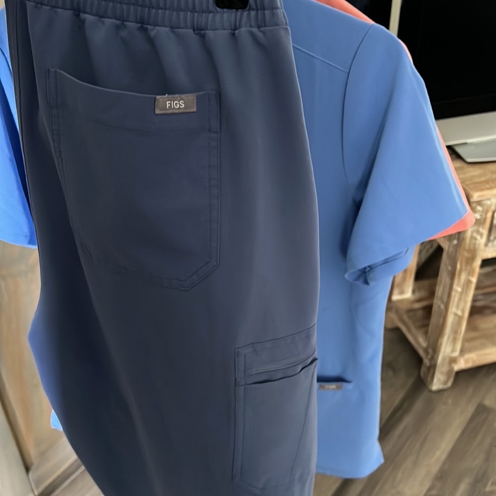 Figs Tall Large Cargo with zip pocket and elastic waist